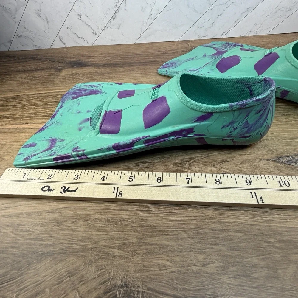 Speedo Kids Youth Swim Fins Size 1-2 Medium Training Flippers Teal Purple